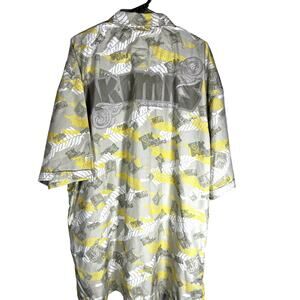 Akademiks Shirt Mens 3XL Button Up Yellow Cloud Warriors Street Wear Hiphop